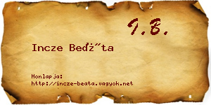 Incze Beáta névjegykártya